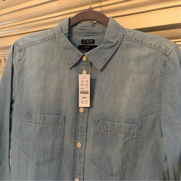 J. Crew Soft Blue Chambray Shirt Sz 8 NWT $ 98 - Picture 1 of 9